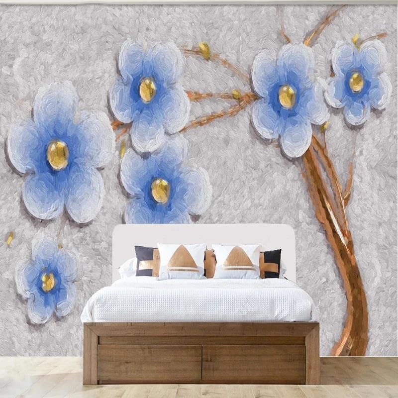 Papier peint fleurs 3d chambre et salon tissu intissé ILIYA