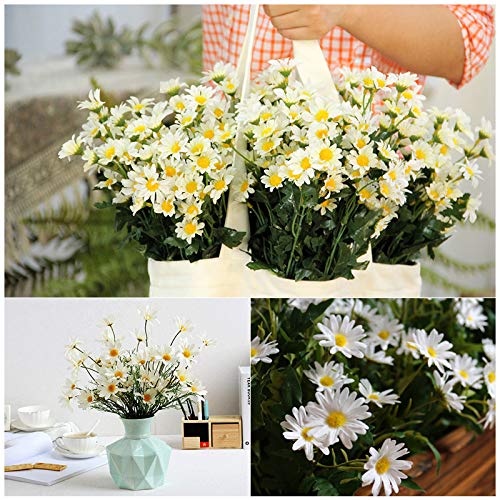 Naler 120Pcs Artificial Daisy Heads Silk Daisy Flower Heads Artificial Gerbera Daisies For Wedding Party Home Decorations, White #TOP4