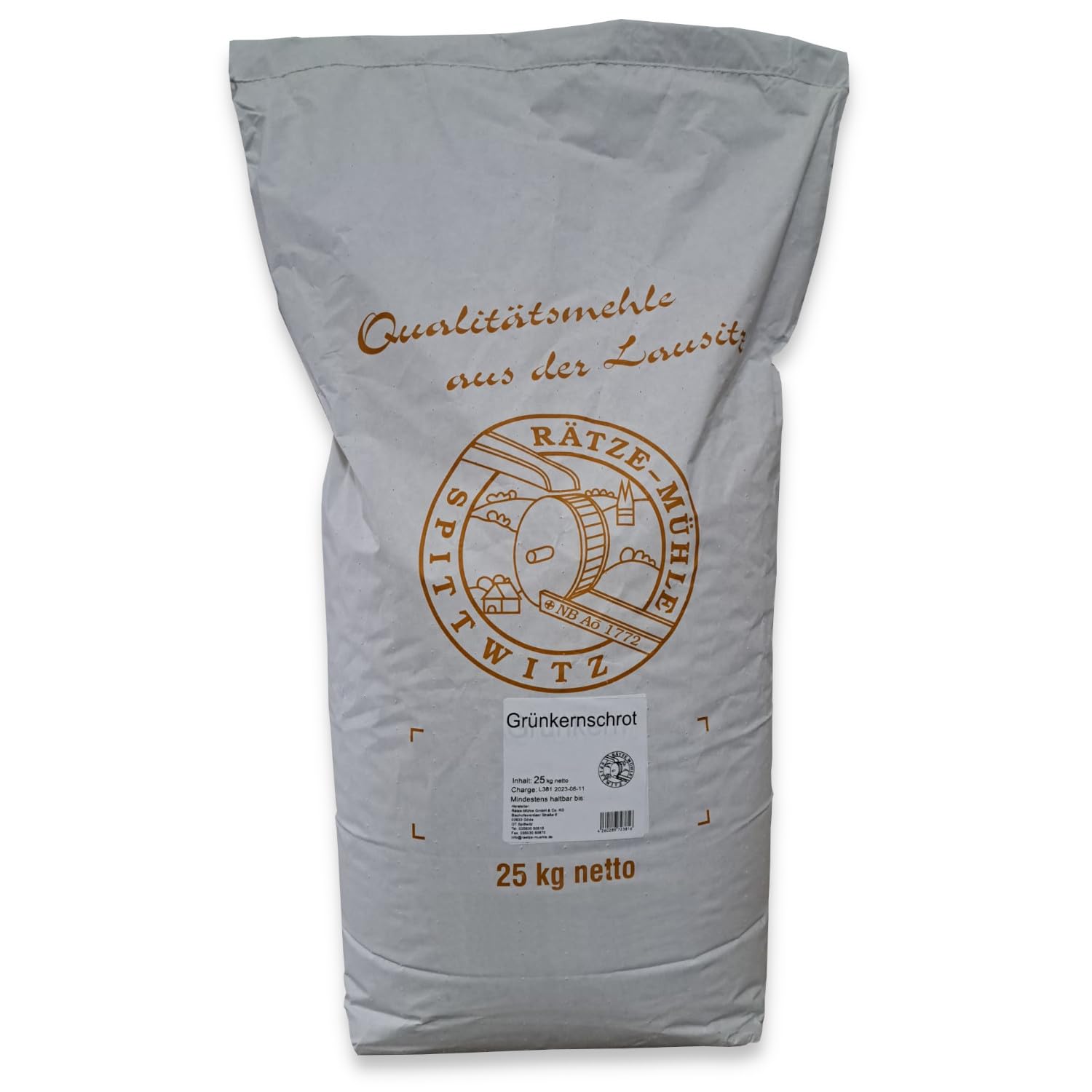 Grünkernschrot 25kg von Rätze-Mühle aus regionalem gedarrten, halbreif geerntetem Dinkel