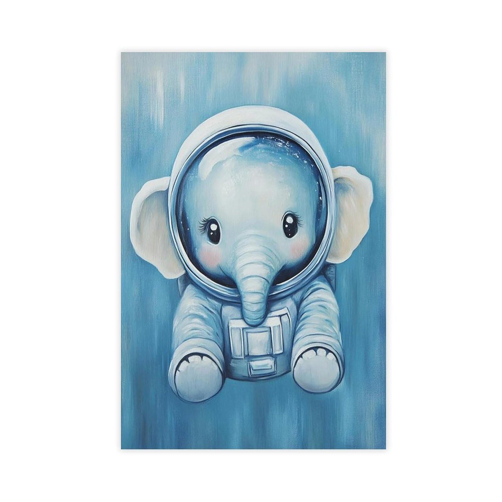 Bareronor Watercolour Elephant Poster Canvas Poster Bedroom Decor Landscape Office Room Decor Gift 12" L X 18" W