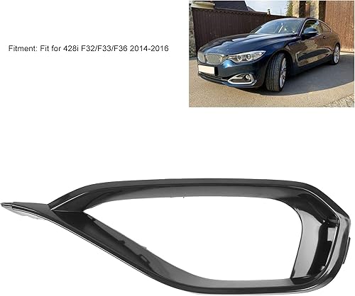 Miniatura 2 de Fydun Parachoques delantero de coche antiniebla rejilla cubierta Trim negro para 428i F32 F33 F36 2014‑2016(R)