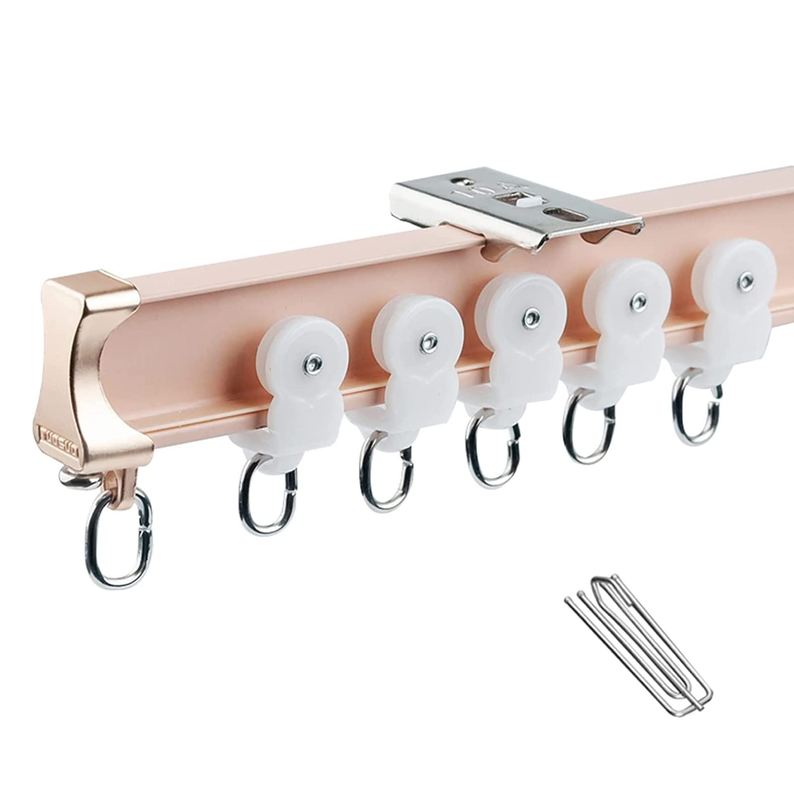 SFNIOKFG Curtain Track System Ceiling/Wall Mount, Flexible Shower Curtain Rods with Hooks, Wall Divider Curtain Rail for Bathroom Bedroom Office RV (Color : Ceiling Mount, Size : 110cm/3.6f