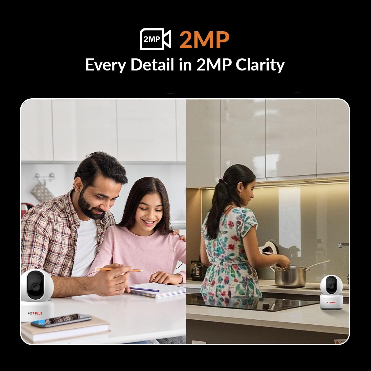 CP PLUS 2MP Full HD Wi-Fi CCTV Camera for Home with Motion Tracking | Smart Detection Suite | Night Vision | Cloud Recording | View & Talk | Supports OK | CTC Cyber Secure | CP-E25Q (Pack of 2) — Amazon image 3