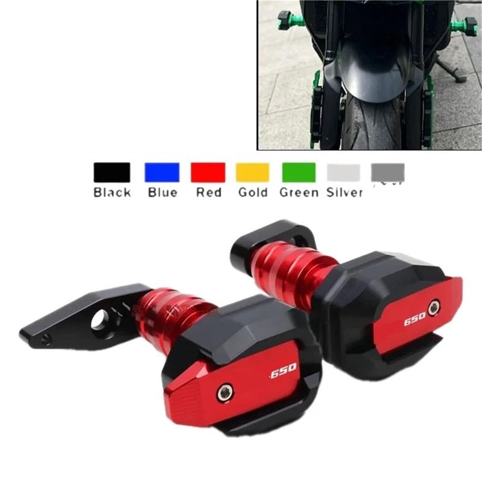 Zabezpieczenie przed upadkiem Osłona Ramy Przesuwnej Motocykla Chroniąca Przed Upadkiem Crash Pad Do Kawasaki Ninja 650 NINJA650 2012-2016 Uaktualnij akcesoria(Silver)