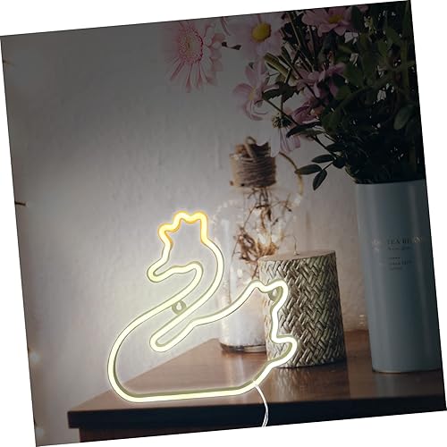 Miniatura 8 de OSALADI Letrero de neón de cisne, decoración de habitación de niños, luces nocturnas para habitación de niños, tapicería, decoración de lámpara LED