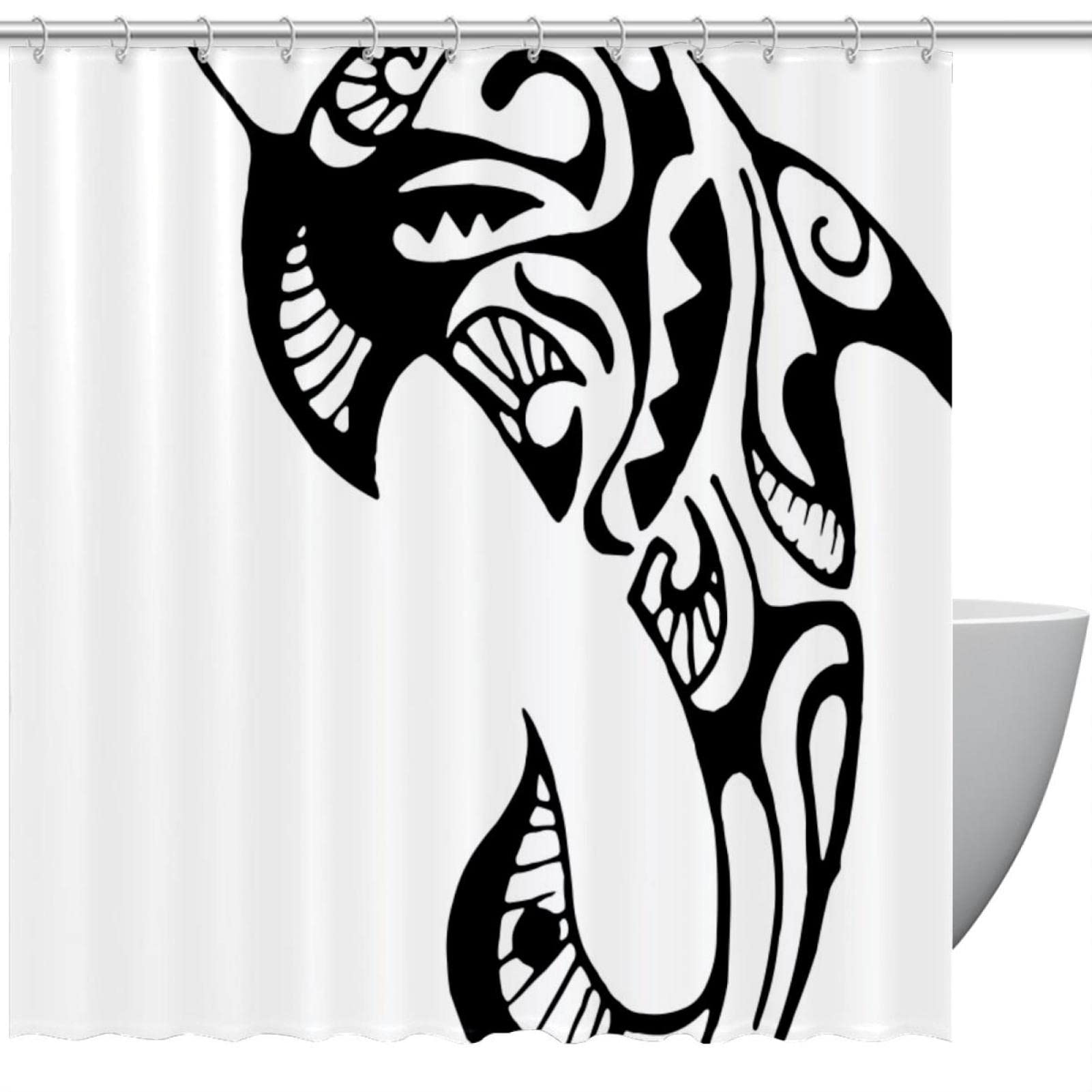 Rideau de douche dauphin coloré pour créer une ambiance marine en famille 183x183