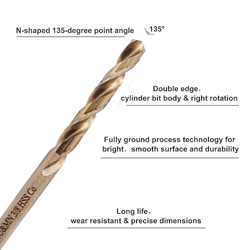 Miniatura 4 de Broca giratoria M35 de 38 pulgadas con vástago recto resistente paquete de 10 unidades perforación para hierro fundido acero tratado térmicamente