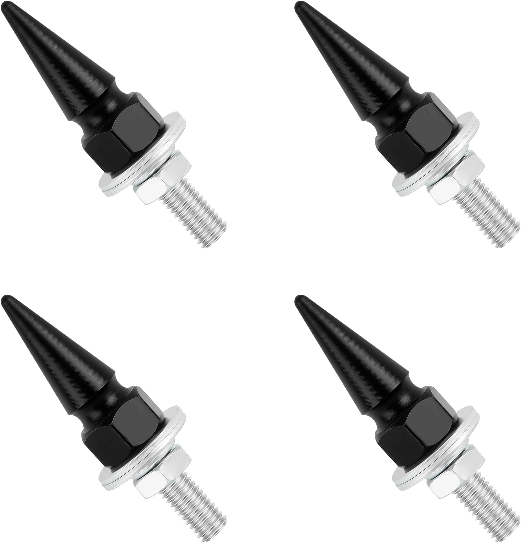 4PCS Spikes License Plate Screws for Car,Personalized License Plate Bolts and Nuts as Car Decor,Universal Licence Plate Screw Set Car Accessories Fit for Vehicles Motorcycles SUVs (Black)