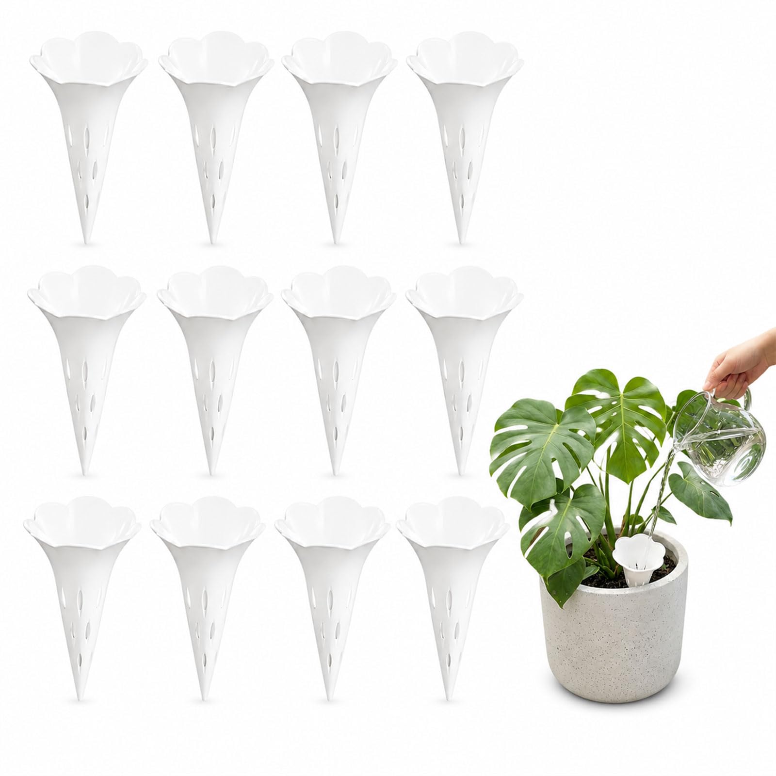 12PCS Plant Root Care Spikes Root Watering Spikes Aerator Fertiliser Funnel