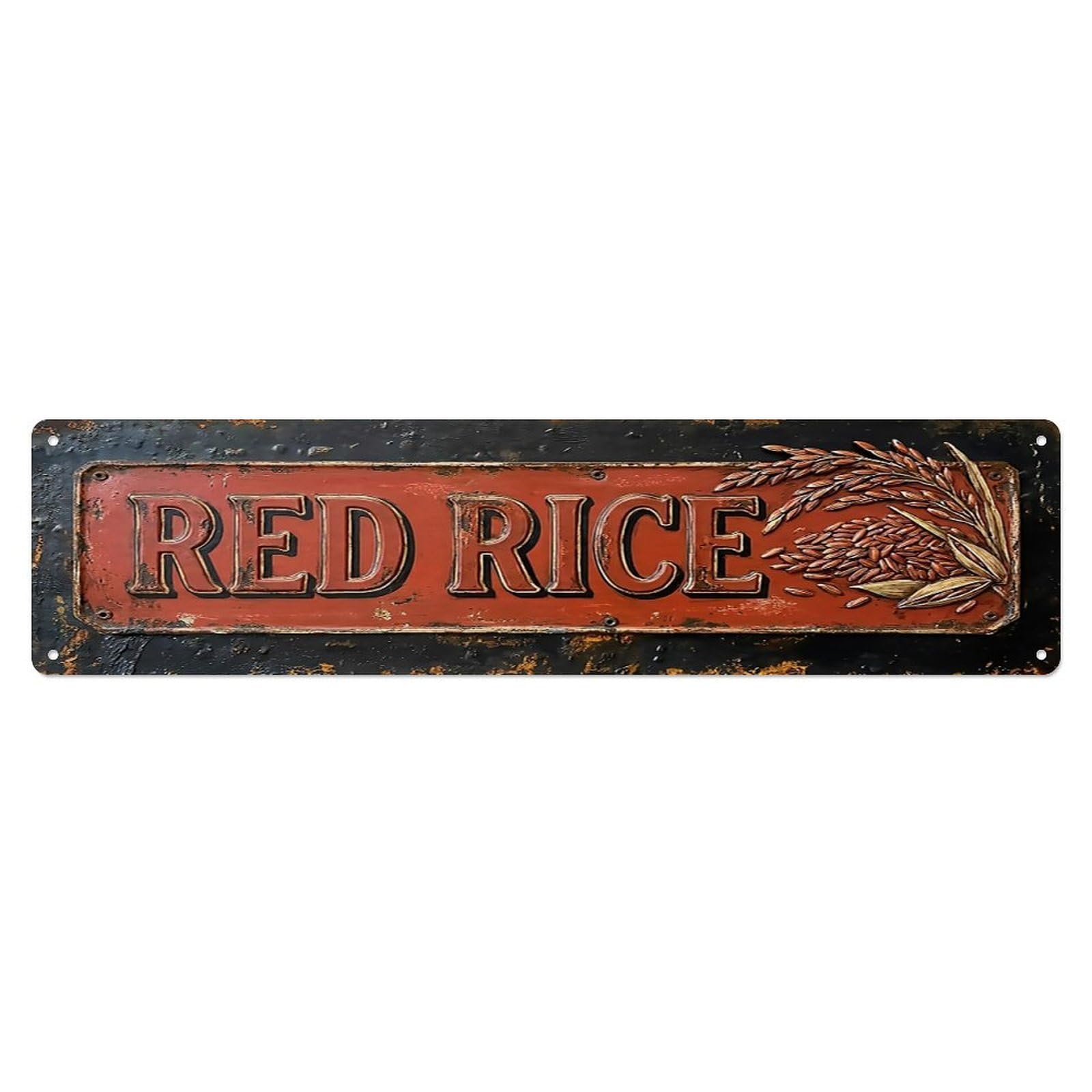 Vintage Red Rice Nutty Farmhouse Metal Tin Sign