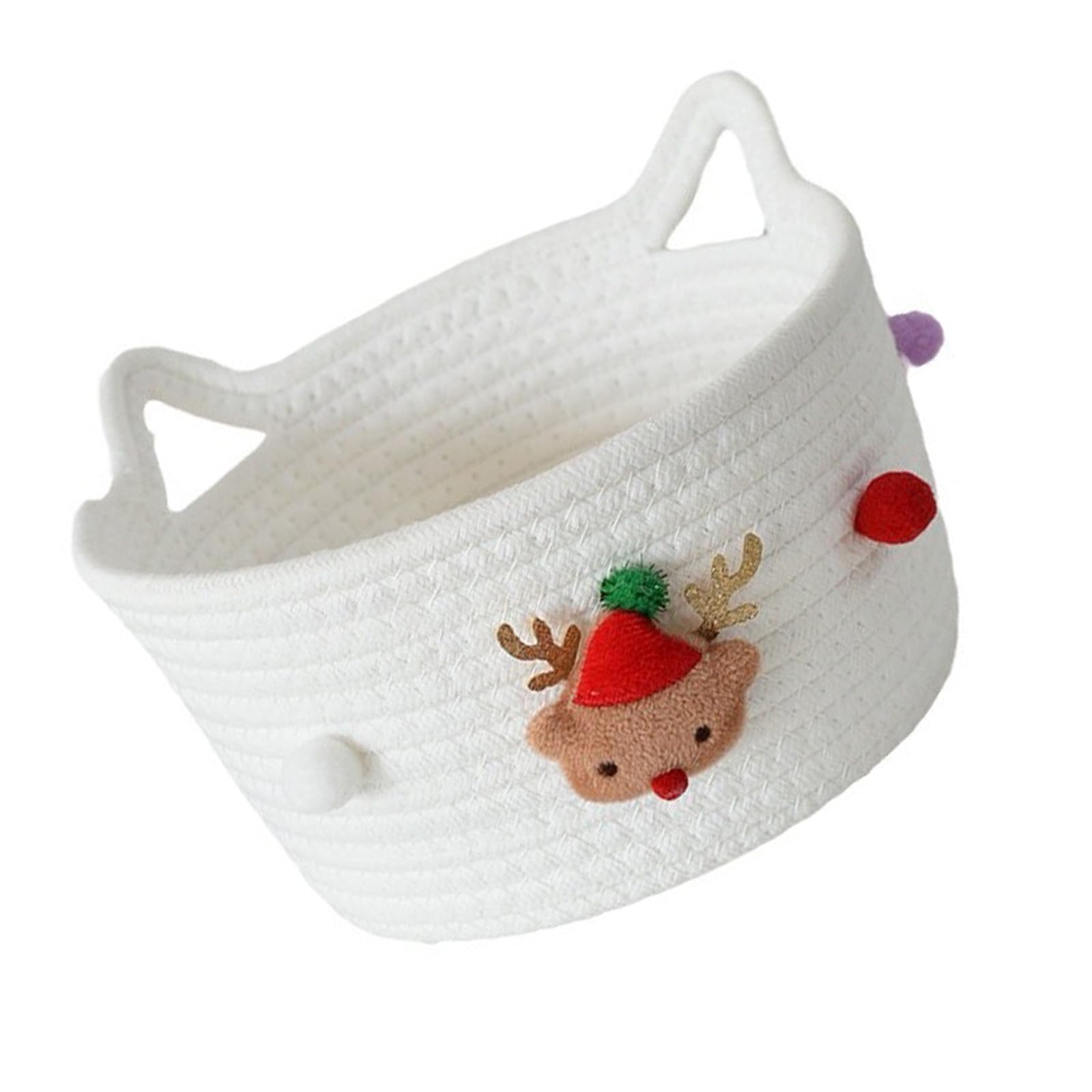 yanwuwa Decorative Cotton Rope Basket Decorative Toy Container Storage Basket for Christmas Enthusiasts and Home Organizers Cotton Rope Organiser