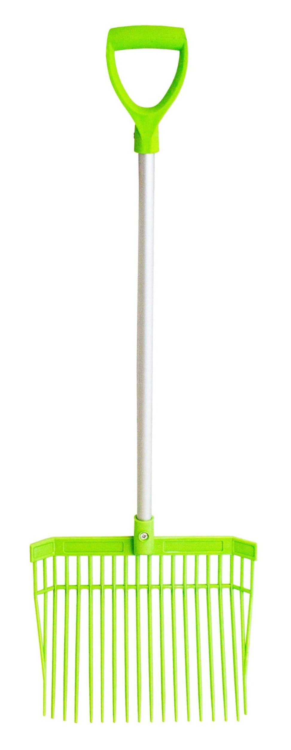 Red Gorilla Small Bedding Fork with Short D Handle Pistachio Lightweight For Stable Bedding Mucking Out Pitchfork for Hay and Garden Compost 110cm Long