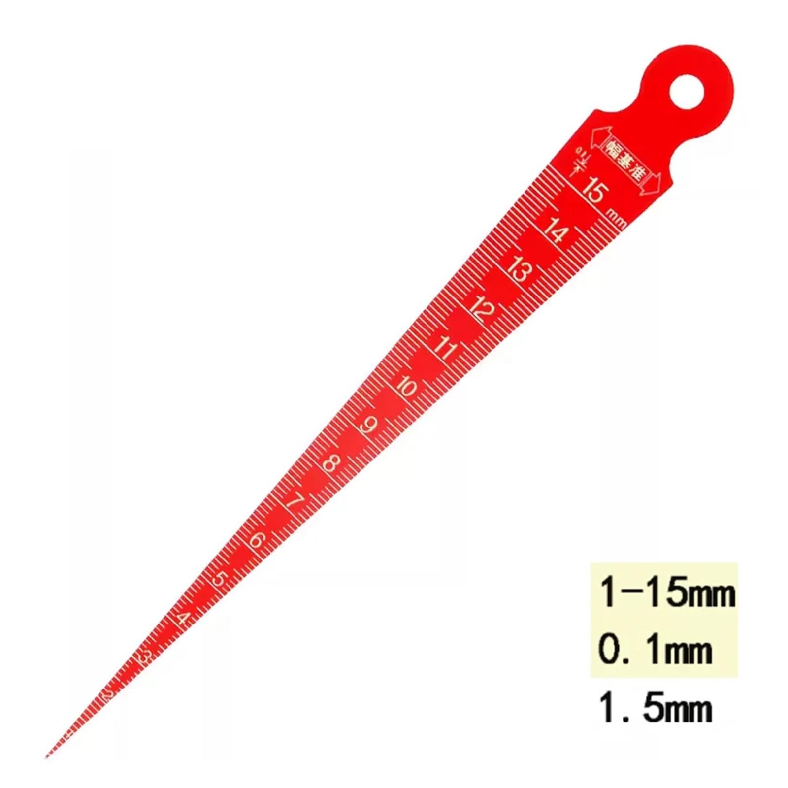 Galgas de espesores, Calibrador de espesores de plástico K15SG, calibre de espesores de soldadura cónico de 1-15 mm, regla de separación, herramientas de medición for la industria automotriz para bují