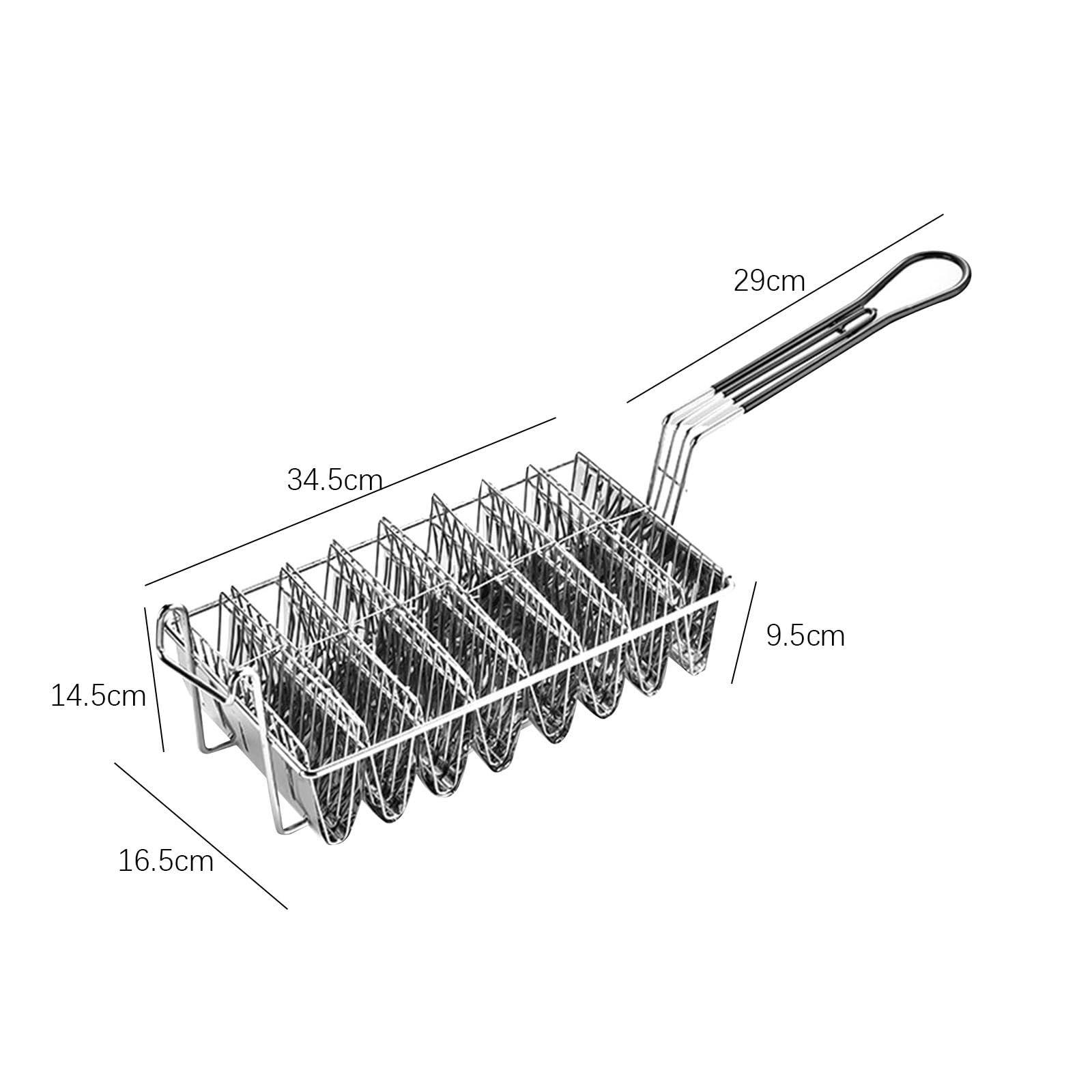 Cesta Profesional para Tacos, Freidora de de Acero Inoxidable, Cesta para Freír Tacos, Freidora de Tacos para Restaurantes Y Cocinas, 8