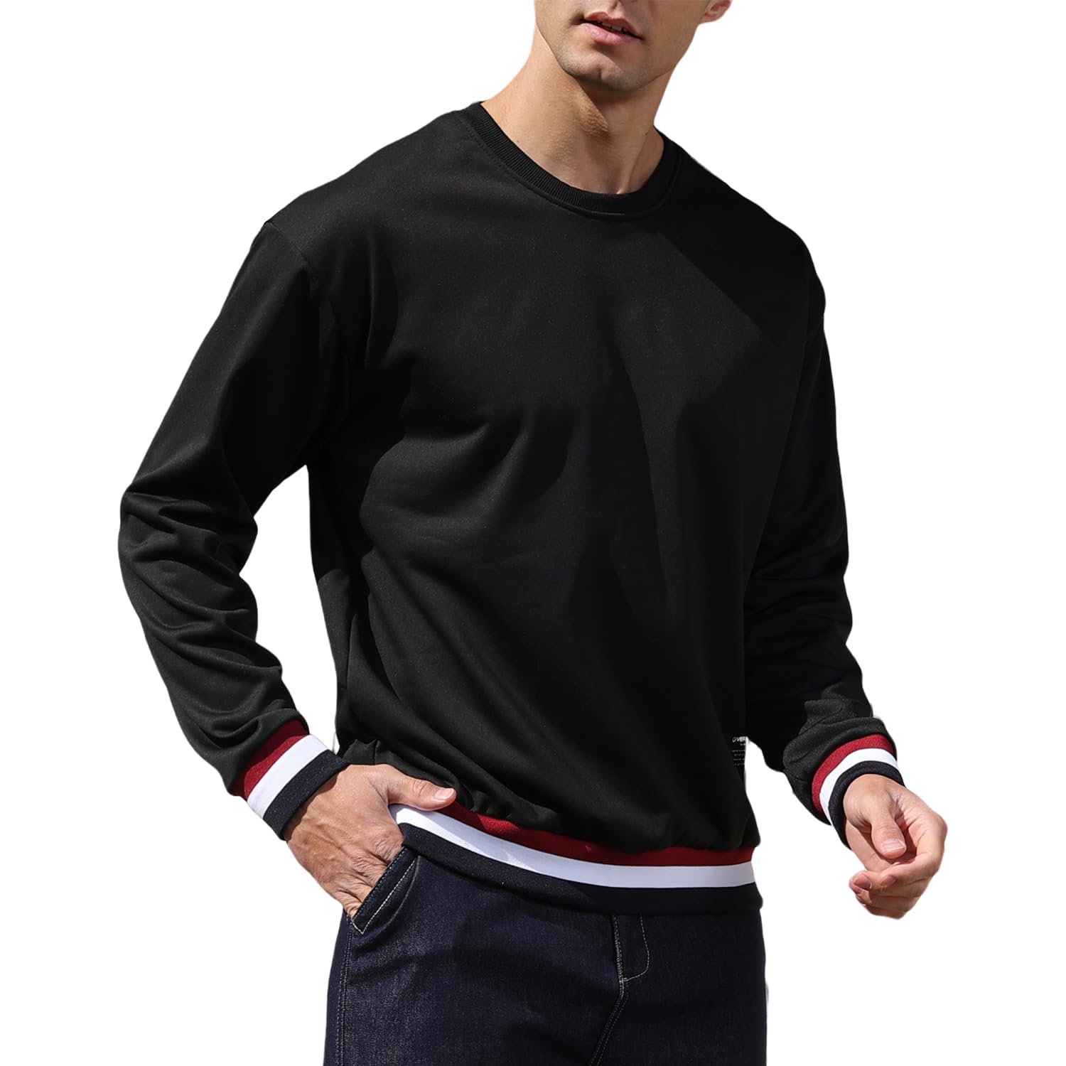 VERAVANT Sweat Homme Manches Longues Pull en Sweat-Shirt