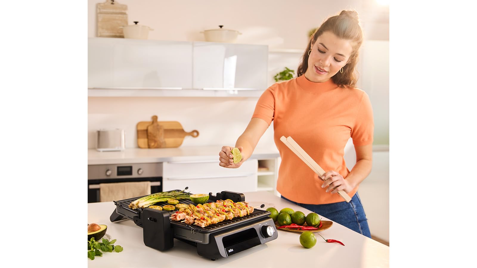 Braun MultiGrill CG5033IGY Bistecchiera Elettrica, Griglia a contatto con manopola, regolazione temperatura, 3 Posizioni di Cottura, Piastre Removibili e Lavabili, piastra aperta 30x22cm, 2000W, Nero