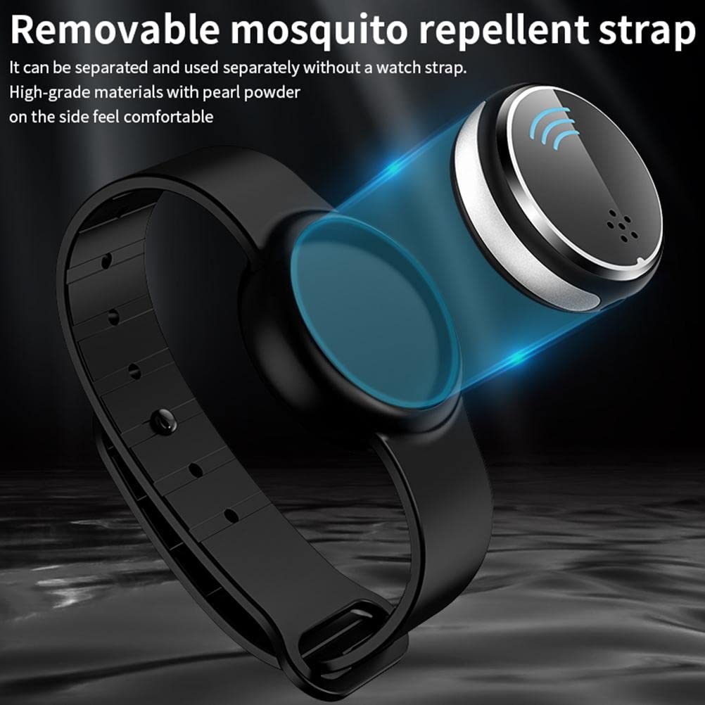 Bracelet Anti-moustique Rechargeable – Ultrason – 150 H D’autonomie – Batterie 80 MAh – 3 Vitesses – USB – Sans Produit Chimique – Pour Enfant Et Adulte (bleu, Noir, Blanc, Rose)