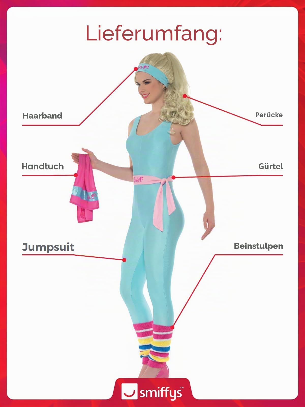 Smiffys Damen Smiffys Officially Licensed Barbie Costume Barbie-Kostüm