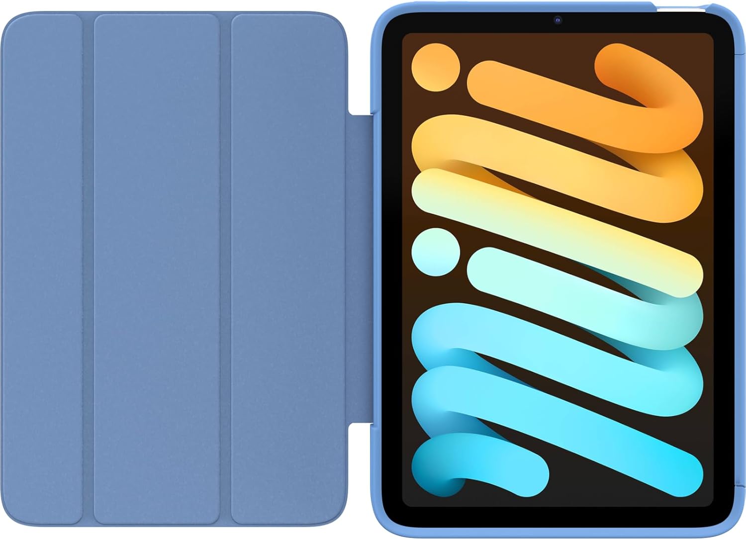 OtterBox - Symmetry 360 Elite Case for 8.3" iPad mini 6th Gen (ONLY) - Scratch-Resistant Tablet Case with Adjustable Folio and Apple Pencil Holder (Bell Bottom Blue)