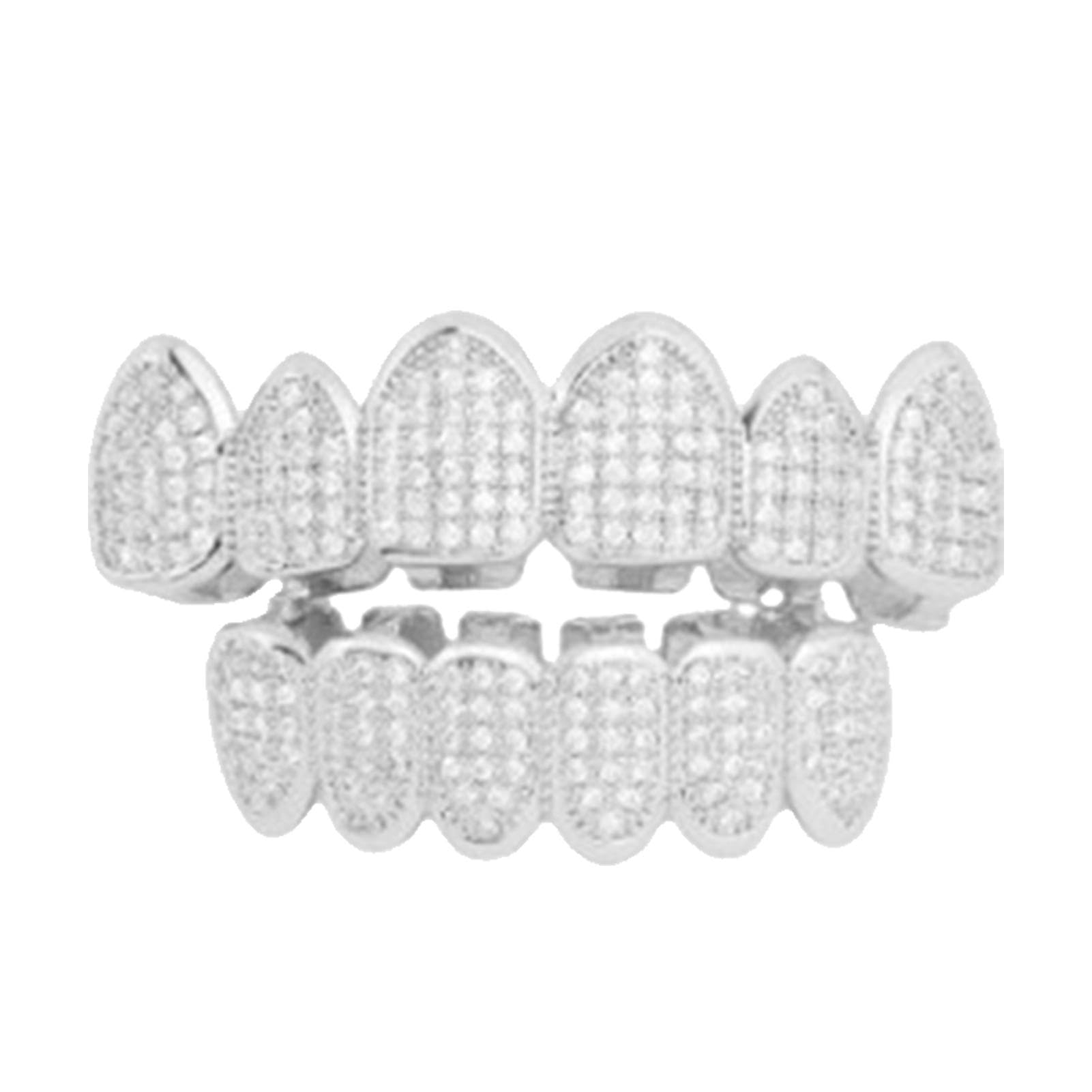 ORTUHHip Hop Grillz,Rapper Costume Mouth Grillz - Fashion Teeth Grills Hip Hop Tooth Caps Decor Braces Punk Cosplay Party Braces for Women Men