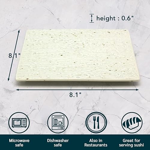 Miniatura 3 de TIKUSAN Platos para servir, juego de 2 platos cuadrados hechos en Japón, platos de cerámica para cenas, fiestas, restaurantes para aperitivos,