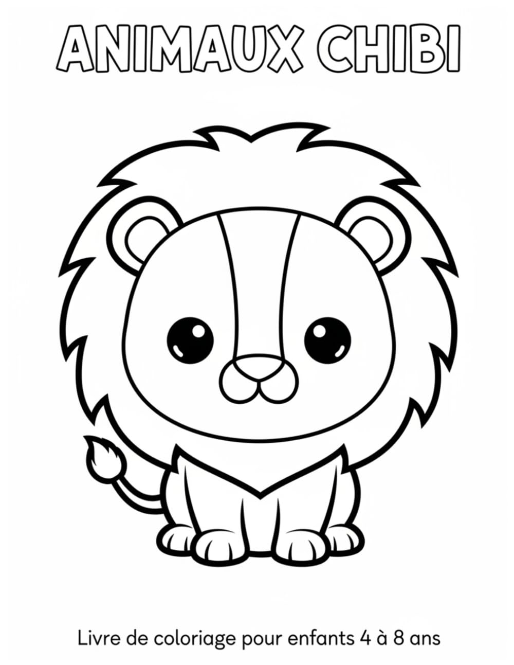 Animaux Chibi – Livre de coloriage pour enfants: Dessins très simples, traits épais, pour enfants de 4 à 8 ans