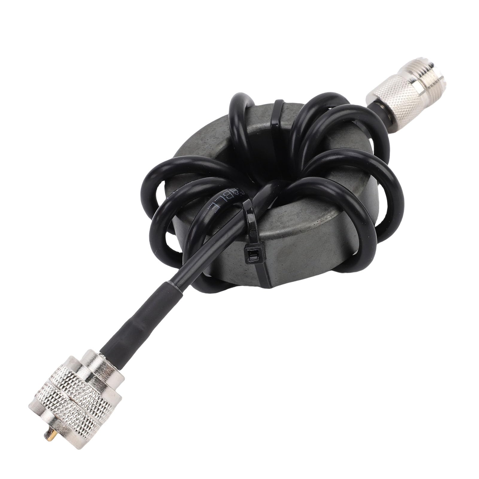 Sxhlseller ZP614 EM43 Choke de Corta Anillo Magnético EM43 Anillo Magnético 45 Mm 1.8-30MHz HF Balun con M Conector Masculino a Femenino para la Comunicación de Radio RF RF