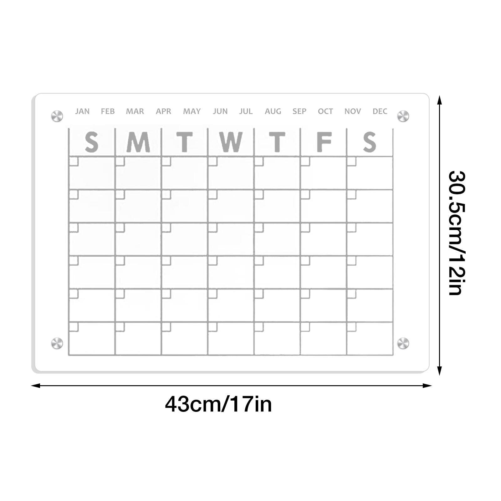 BIROYAL Acryl Kalender für Kühlschrank, agnetisch Wochenplaner