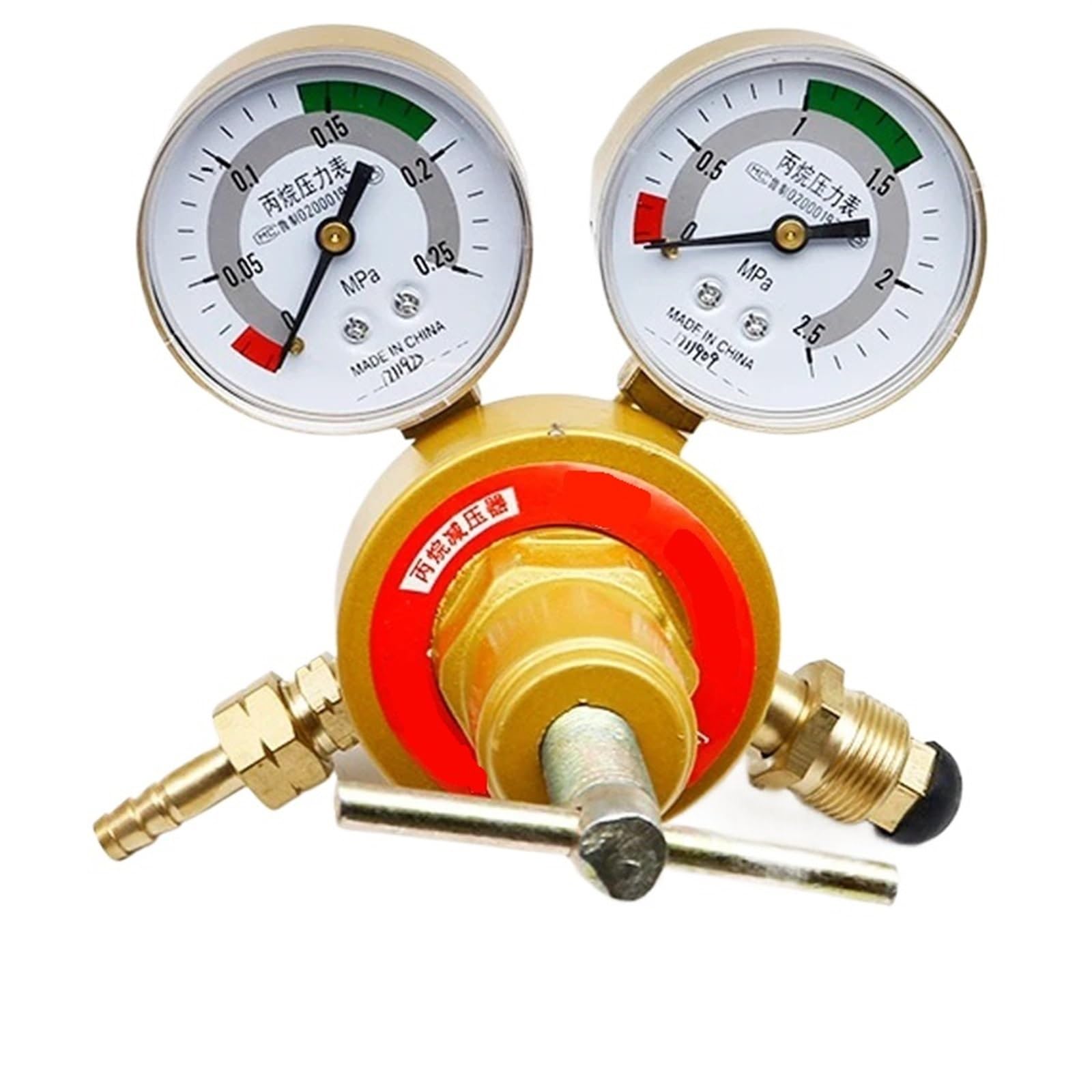 G5/8'' Full Brass Big Valve Body Propane Pressure Regulator Pressure Gauge