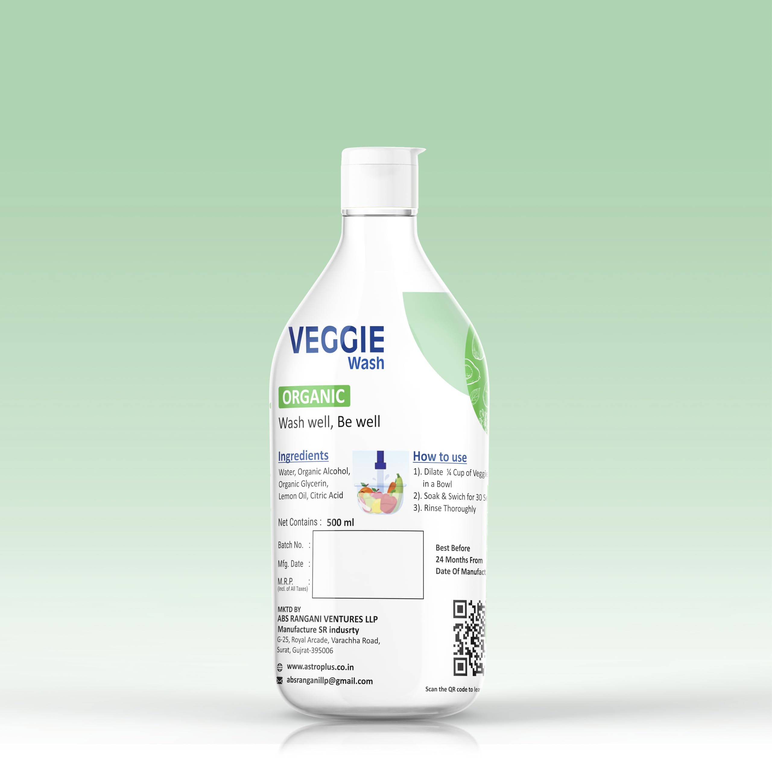 Astro Plus+ Veggie Wash Clean Fruits & Vegetables Natural Action, Removes Pesticides Germs Safe to use on Veggies and Fruits Washing Liquid (500 ml) 4