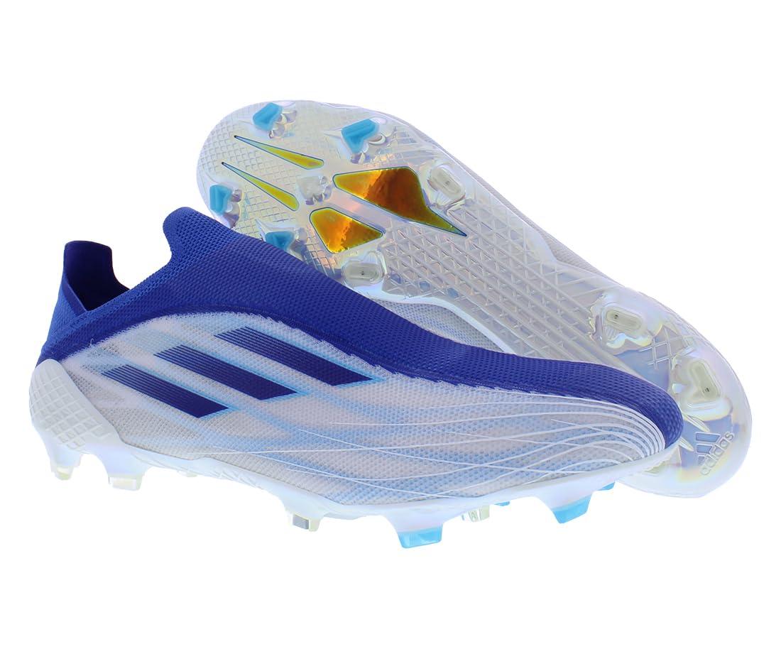 adidas X Speedflow FG Unisex Shoes Size 13.5, Color: Cloud White/Legacy Indigo/Sky Rush