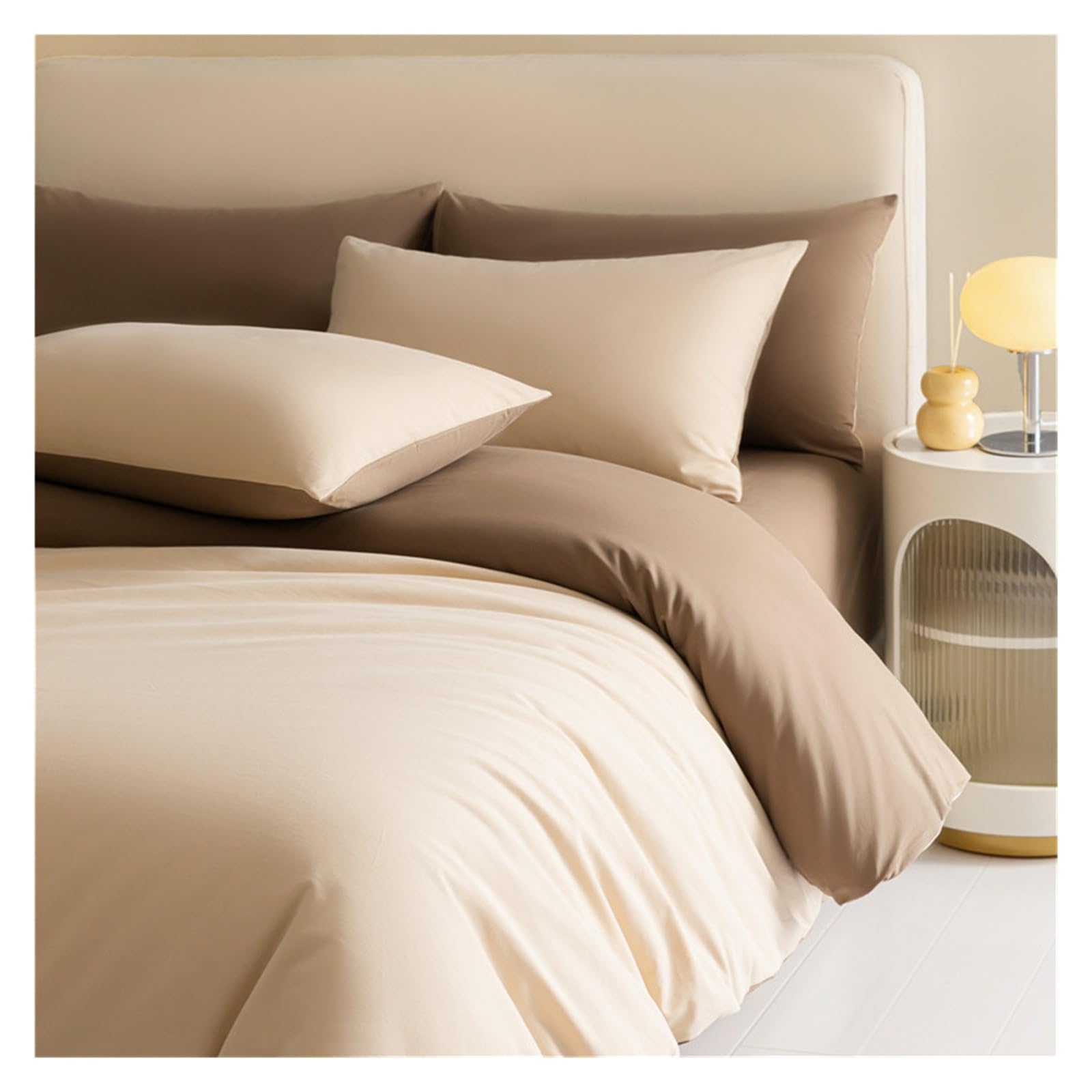 Housse de Couette en Coton à Longues Fibres - Parure de Lit Douce Haute Qualité pour Lit 1 place