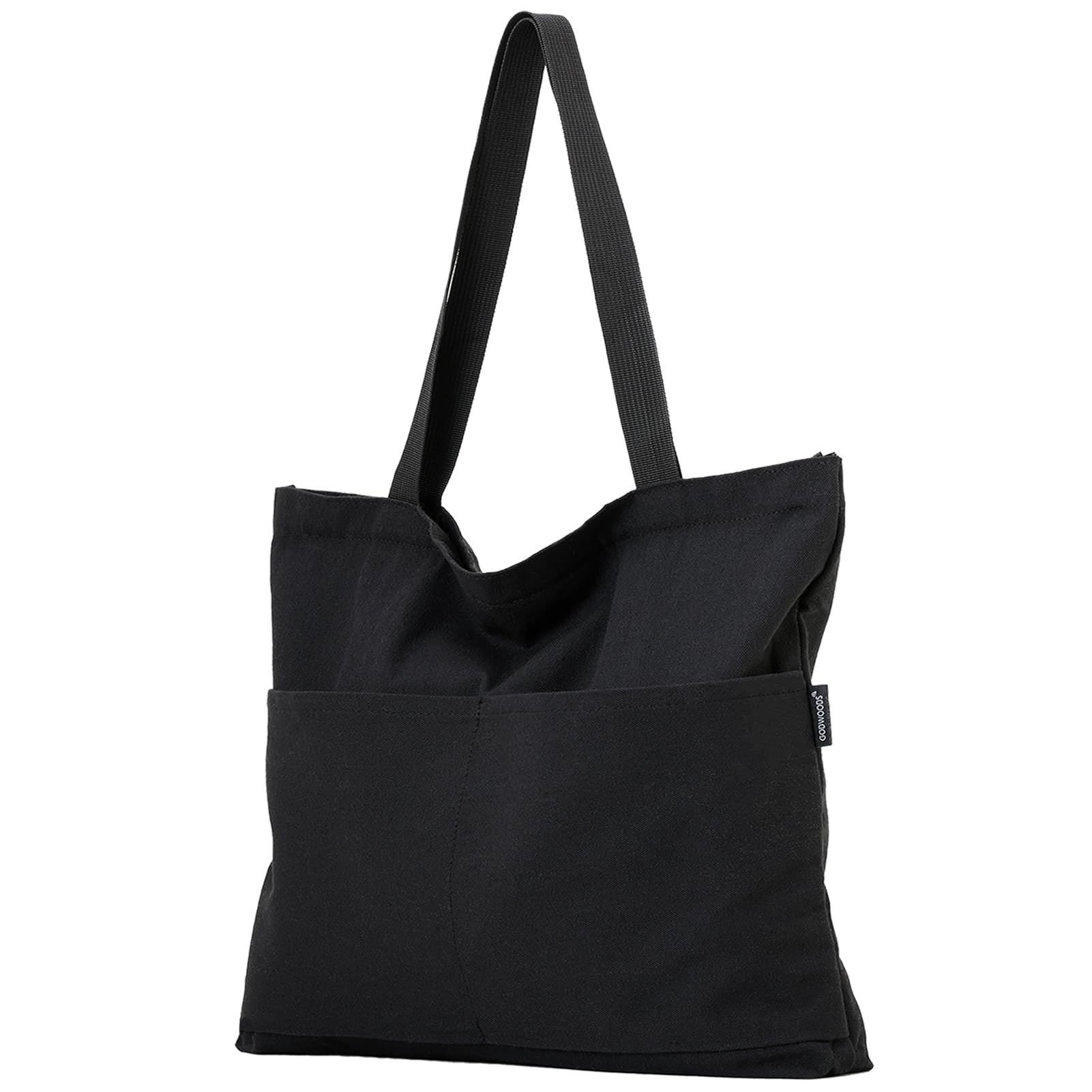 GODWOODS Tote Bag Aesthetic Canvas Handbags with Zipper for Women Travel Shoulder Bags Purses with compartments