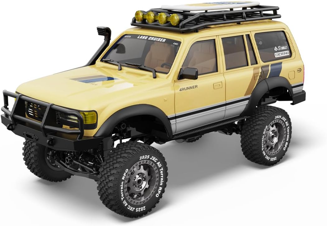 1/12 RC Crawler JXC5826, RC Rock Crawler with Lighting, Hobby Grade Remote Control Car for Adults Hobby Vehicle Toy(Yellow)
