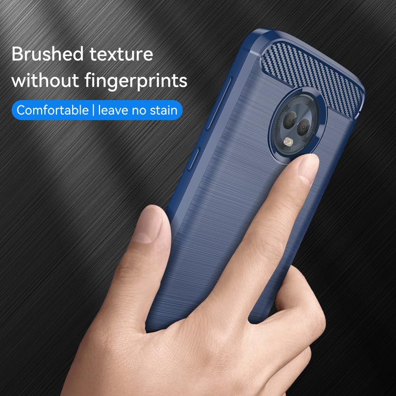 Image of Hybrid Carbon Fiber Back Case for Moto G6 (Blue)