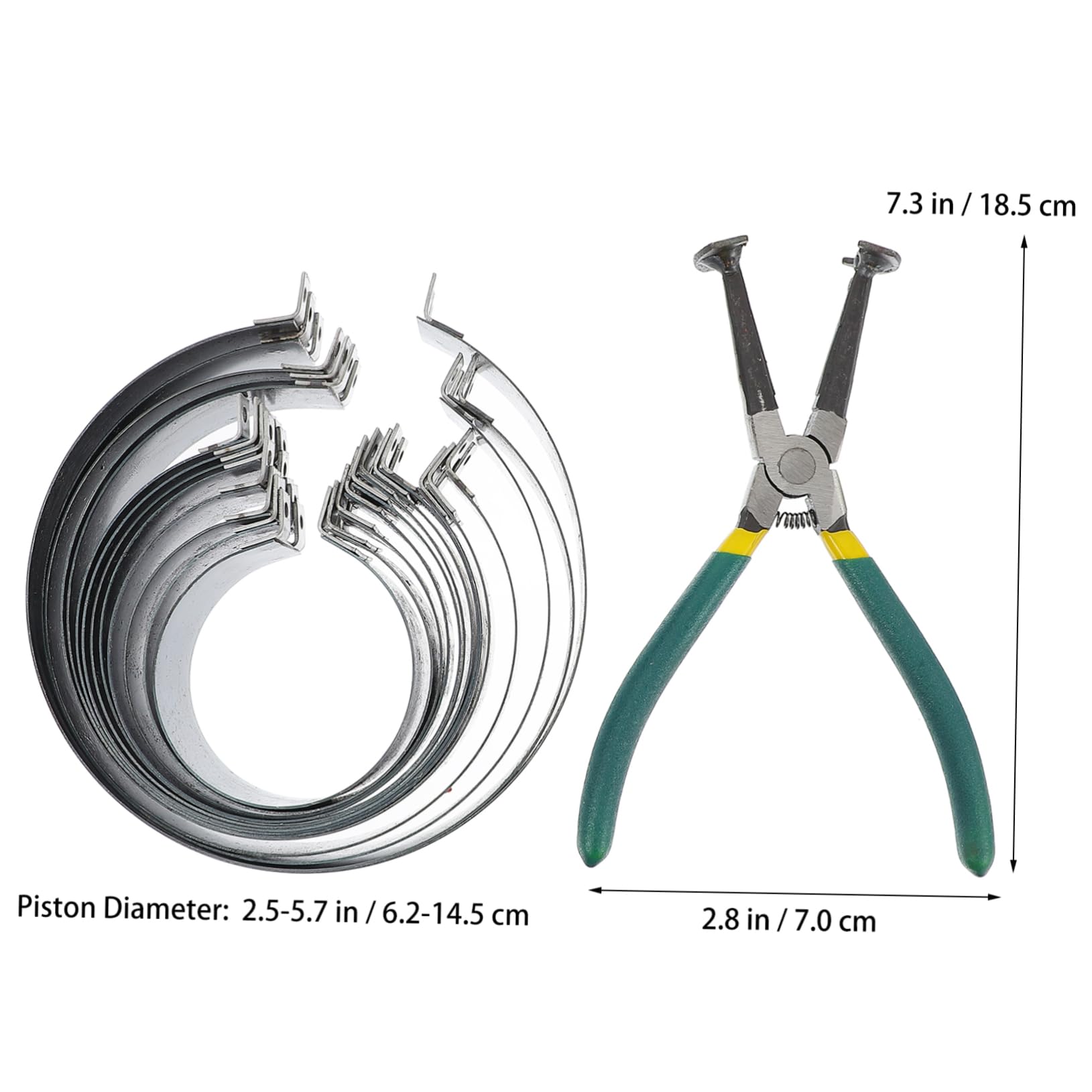Mikinona 1set Compressore Anelli Pistone Per Motori Auto e Strumento Carbonio Con Pinze Per Installazione Cilindri