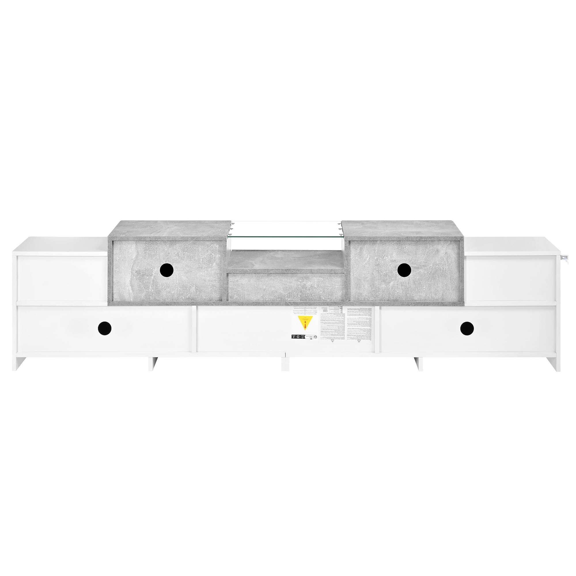 HAINEW Mobile TV basso con 5 ante, bianco, 200 x 33 x 48,5 cm, D26082706