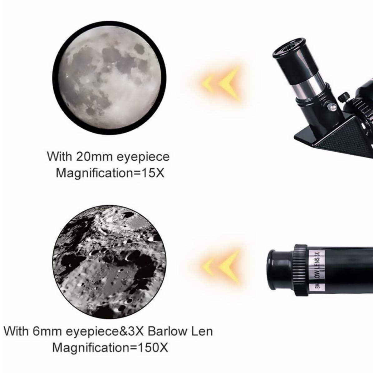 1set Telescopio Riflettore Astronomico con Treppiede in Alluminio e Supporto Smartphone Monoculare Esterno per Osservazione Astronomica e Fotografica
