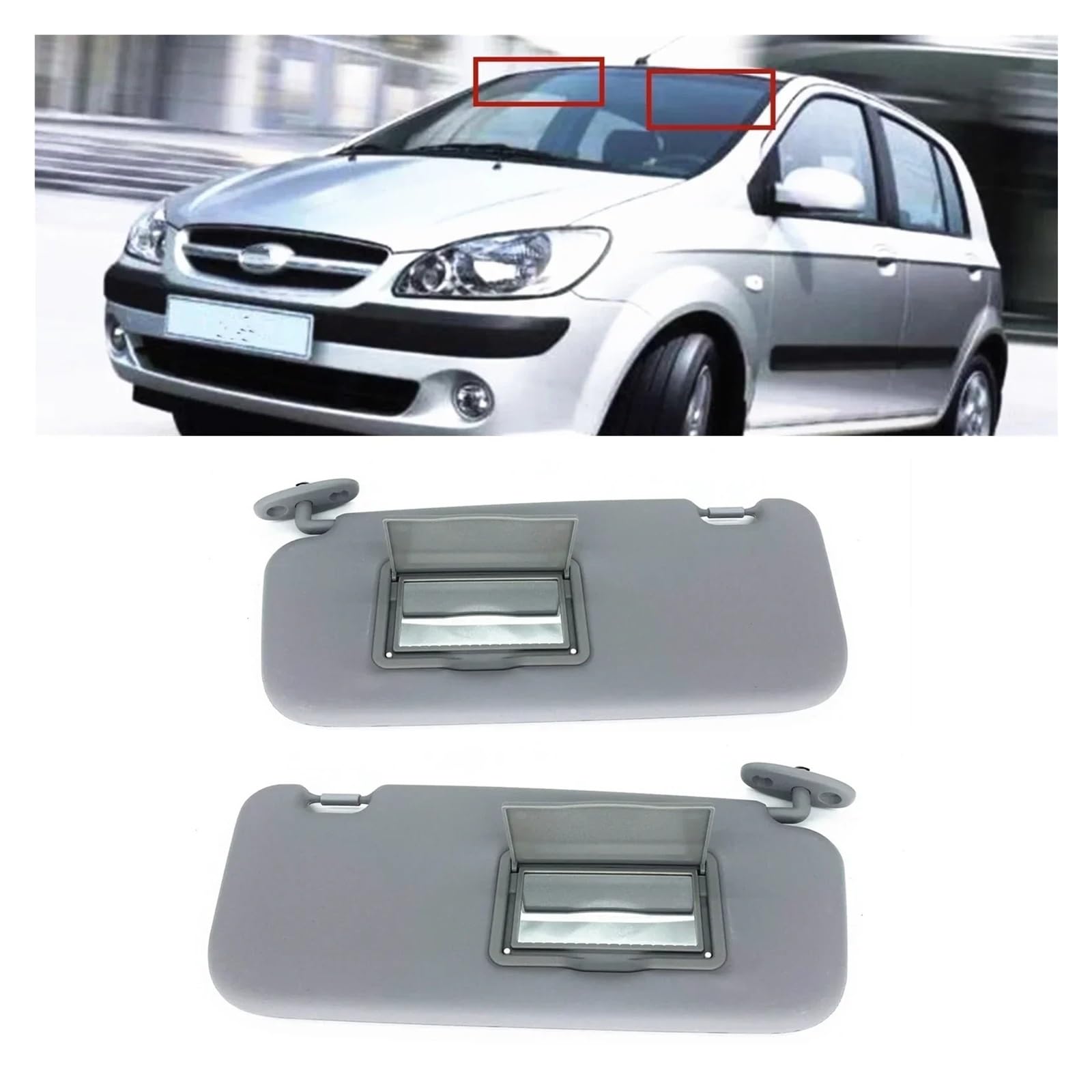 Compatibile for Hyundai Getz Click 2002-2012 parasole parasole grigio 852201C200QS 852101C200QS sinistra/destra(Right85210-1C200QS)