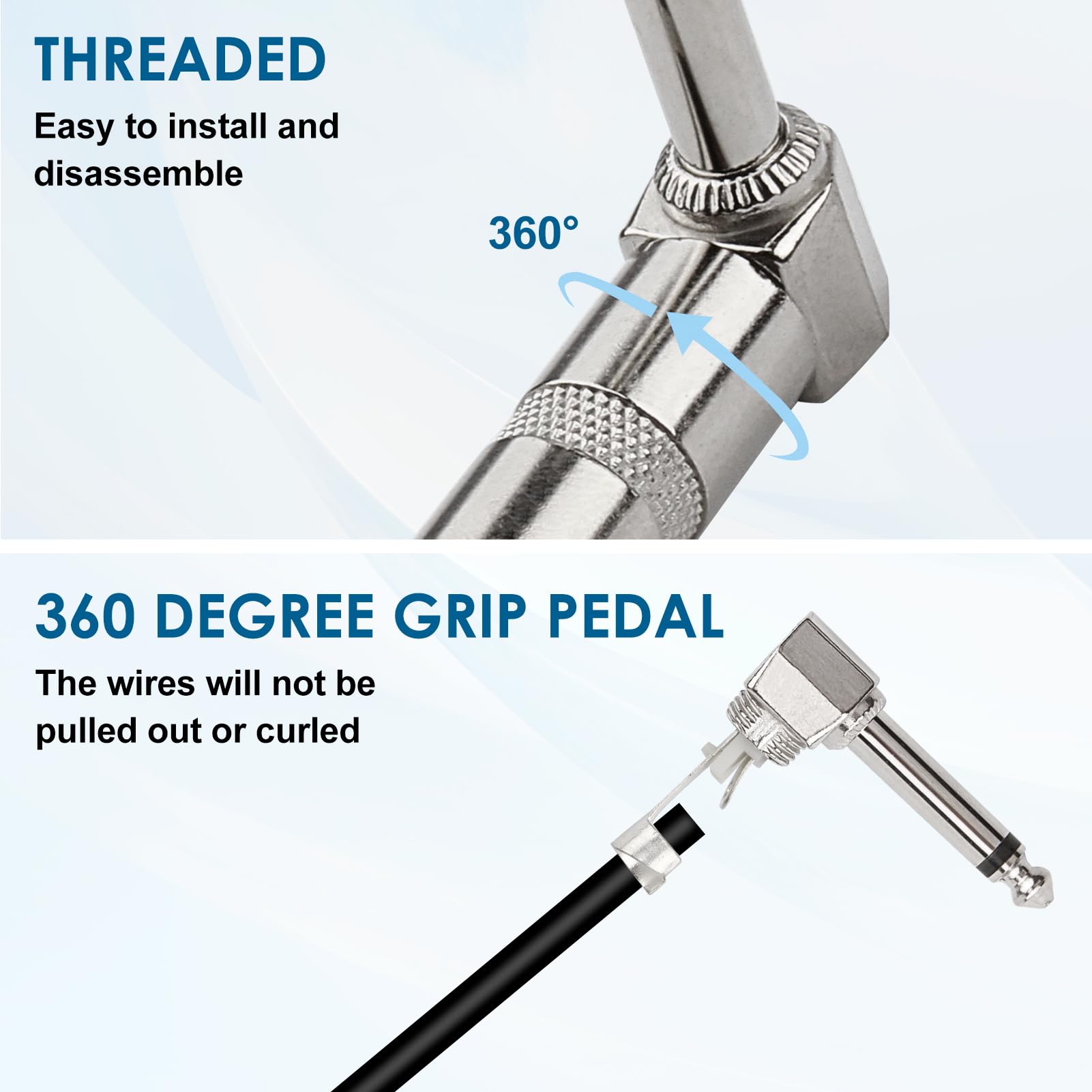 Right Angle 6.35 Audio Plug 5Pcs 6.3mm for Speaker Guitar Bass AMP Microphone Cables DIY 1/4inch 90 Degree 6.5 TS Mono Jack Connector Heavy Duty TRS Type L Instrument Adapters for Mixers Equalizers - Image 4