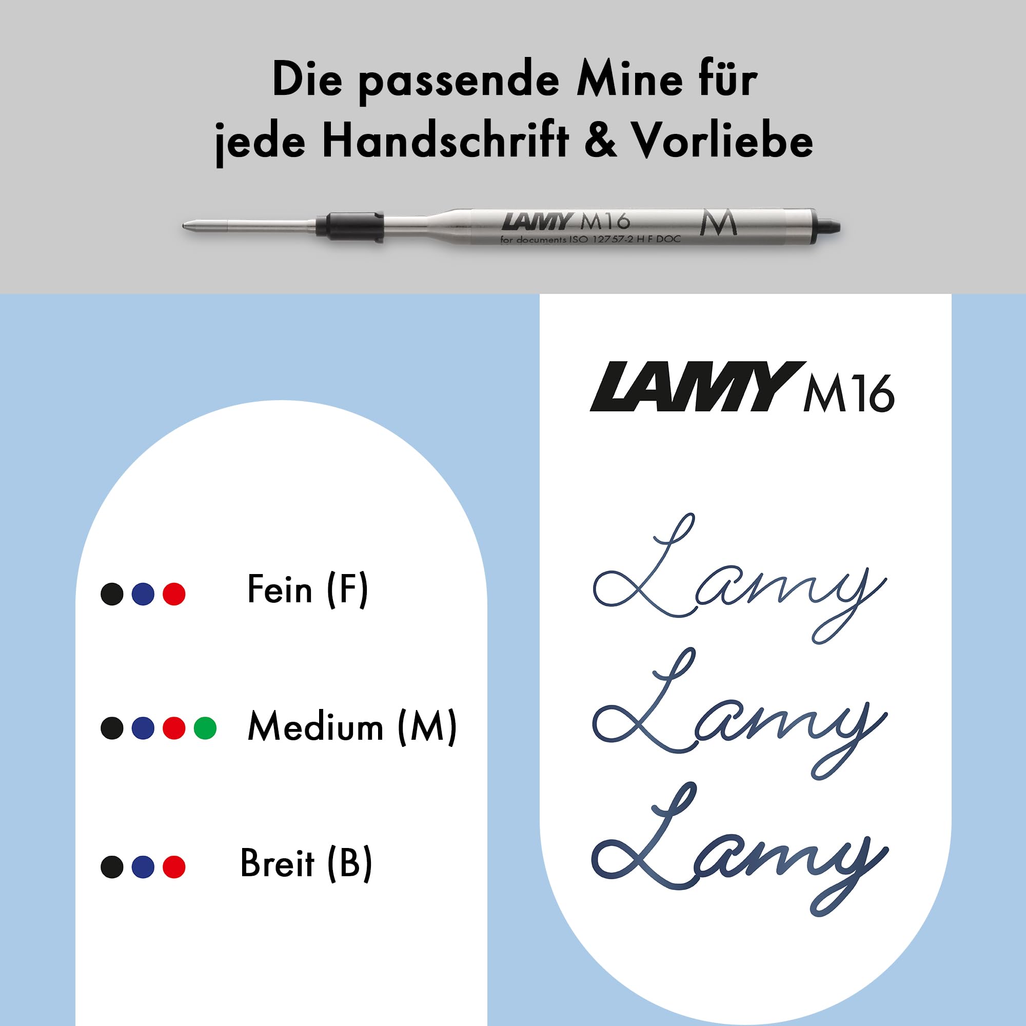 Lamy studio imperialblue Kugelschreiber in Stichbreite M | Lamy Kugelschreiber in elegantem Gehäuse aus Edelstahl – mit propellerförmigem Clip – inkl. Großraummine M 16 in schwarz