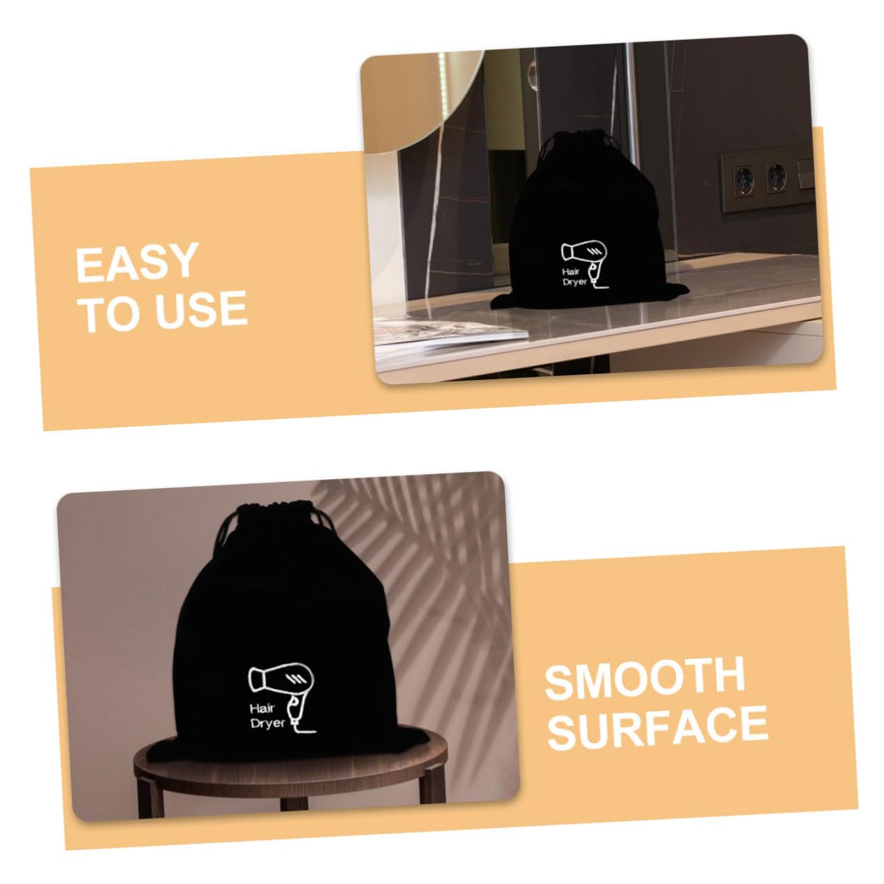 FOMIYES 8 Piezas Bolsa de Terciopelo Bolsas de Tela Bolsa Tela secador de Pelo de Viaje secador de Cabello Almacenamiento de Accesorios para secador de Pelo Bolsa con cordón