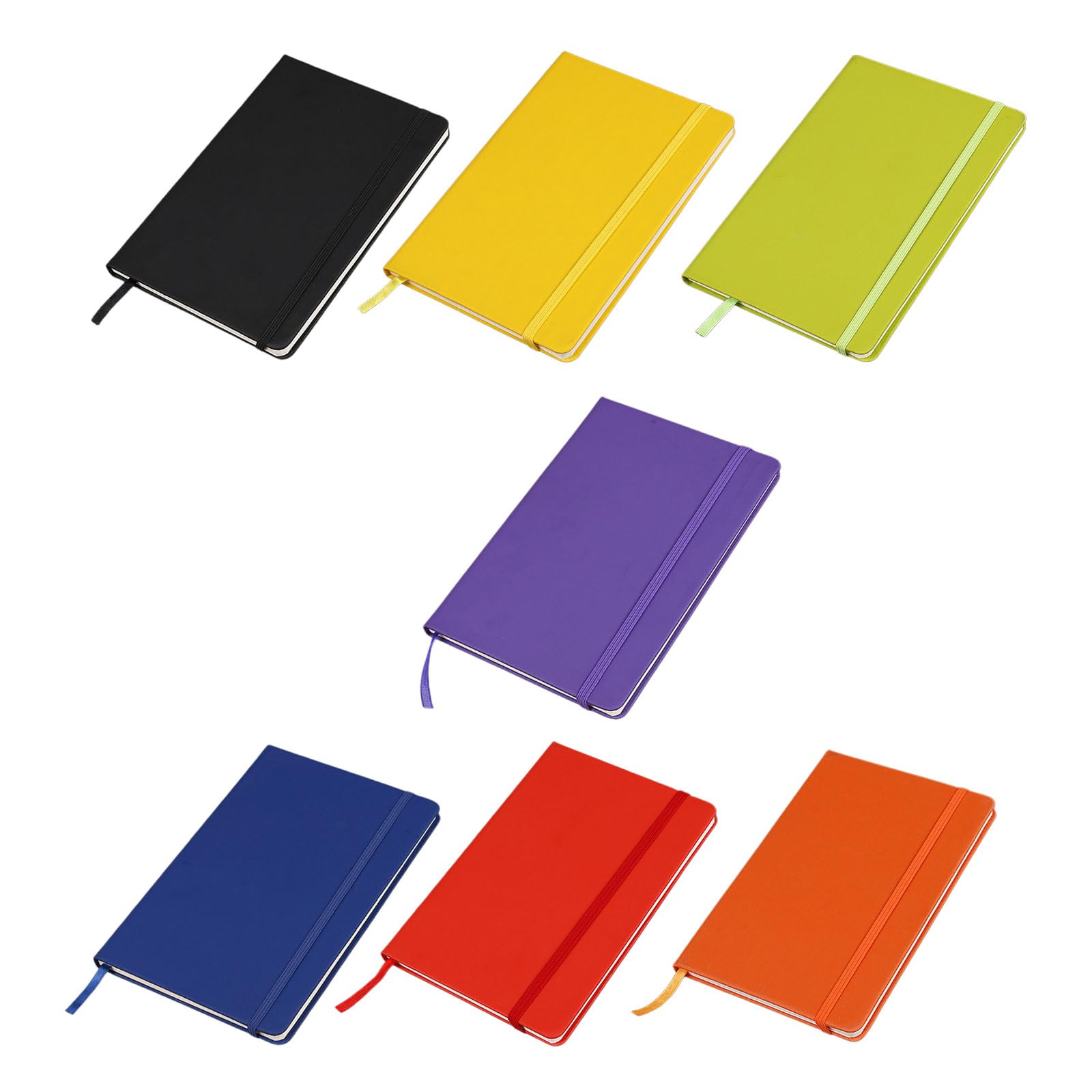 Artibetter Set 7 Quaderni A6 con Chiusura Elastico Copertina in Pu Carta a Righe Notebook Mini per Scuola e Lavoro Esperienza di Scrittura di Qualità