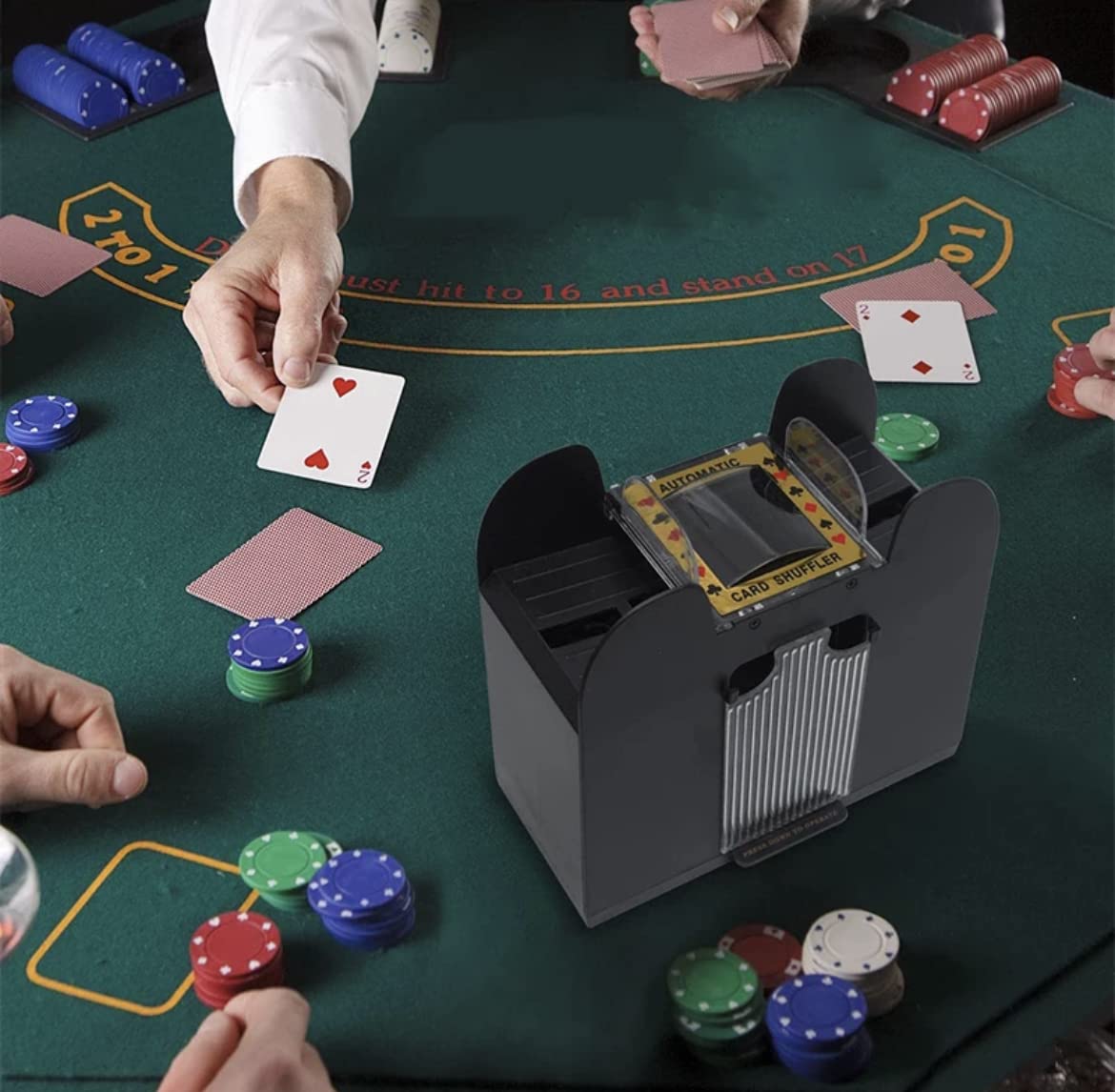 1-6 Decks Automatic Card Shuffler Battery Power Electric Shuffling Machine (4 Deck)