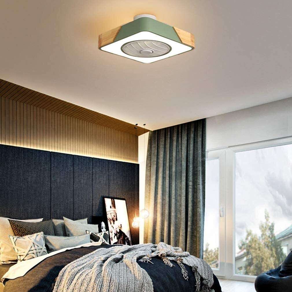 RAVIGACeiling Fans with Lamps,Creative Modern Invisible Fan Ceiling Lamp 3 Speed Modern Ceiling Fan Lights Dining Room Bedroom Living with Remote Control Quietly Ceiling Fan Bedroom Lighting