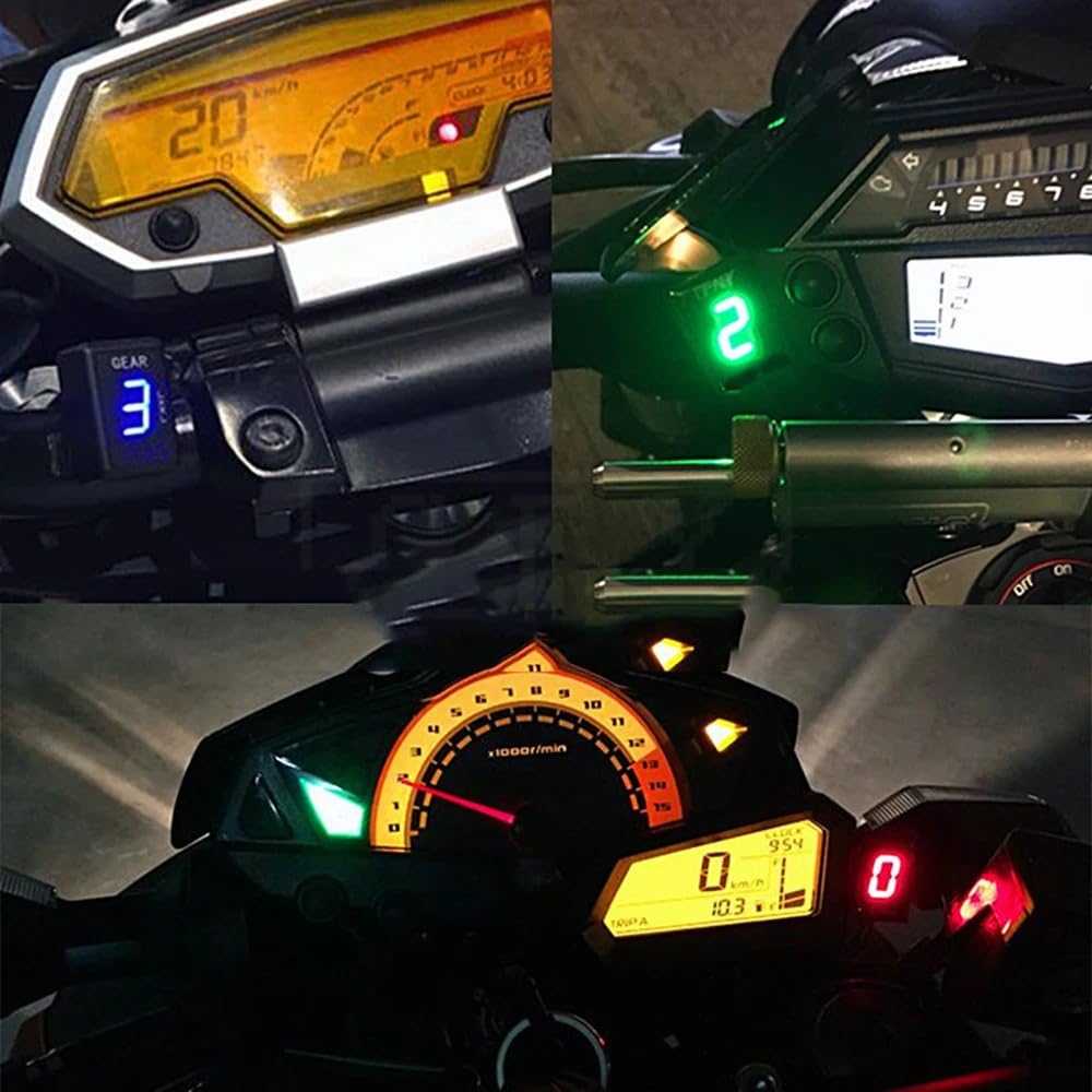 Wasserdichte Motorrad Ganganzeiger Ganganzeige und Halterung Schwarz kompatibel mit KTM
