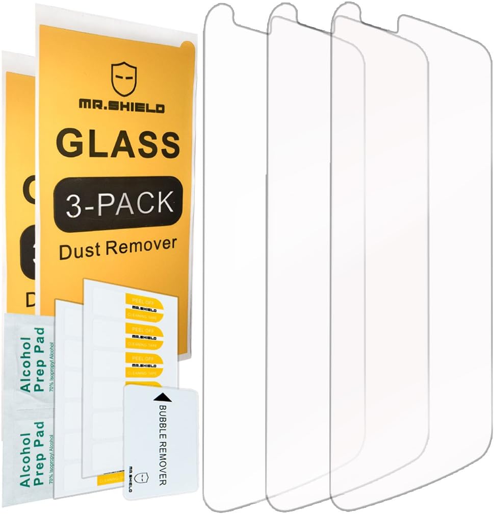Mr.Shield [3-PACK] Designed For LG K10 [Tempered Glass] Screen Protector [0.3mm Ultra Thin 9H Hardness 2.5D Round Edge] with Lifetime Replacement