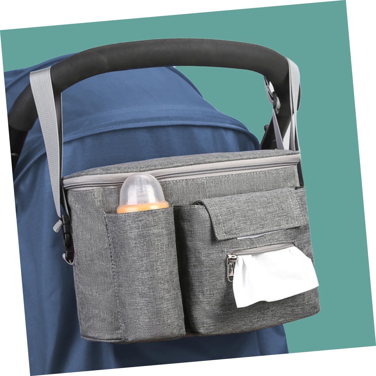 Garneck Multi-functional Stroller Diaper Bag Handlebar Organizer for Toys Nappy Pouch Large Capacity for Diapers Bottles Wipes for Commuting Travel