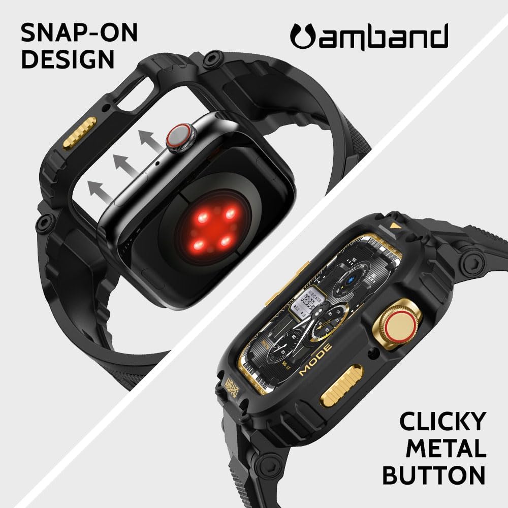 amBand M1 Sport Case Band for Apple Watch Ultra 3/2/1 & SE 3/2/1 & Series 11 10 9 8 7 6 5 4 3 49mm 46mm 45mm 44mm 42mm 41mm 40mm 38mm, Shockproof & Scratch Resistant Rugged Bumper for Men - Image 4