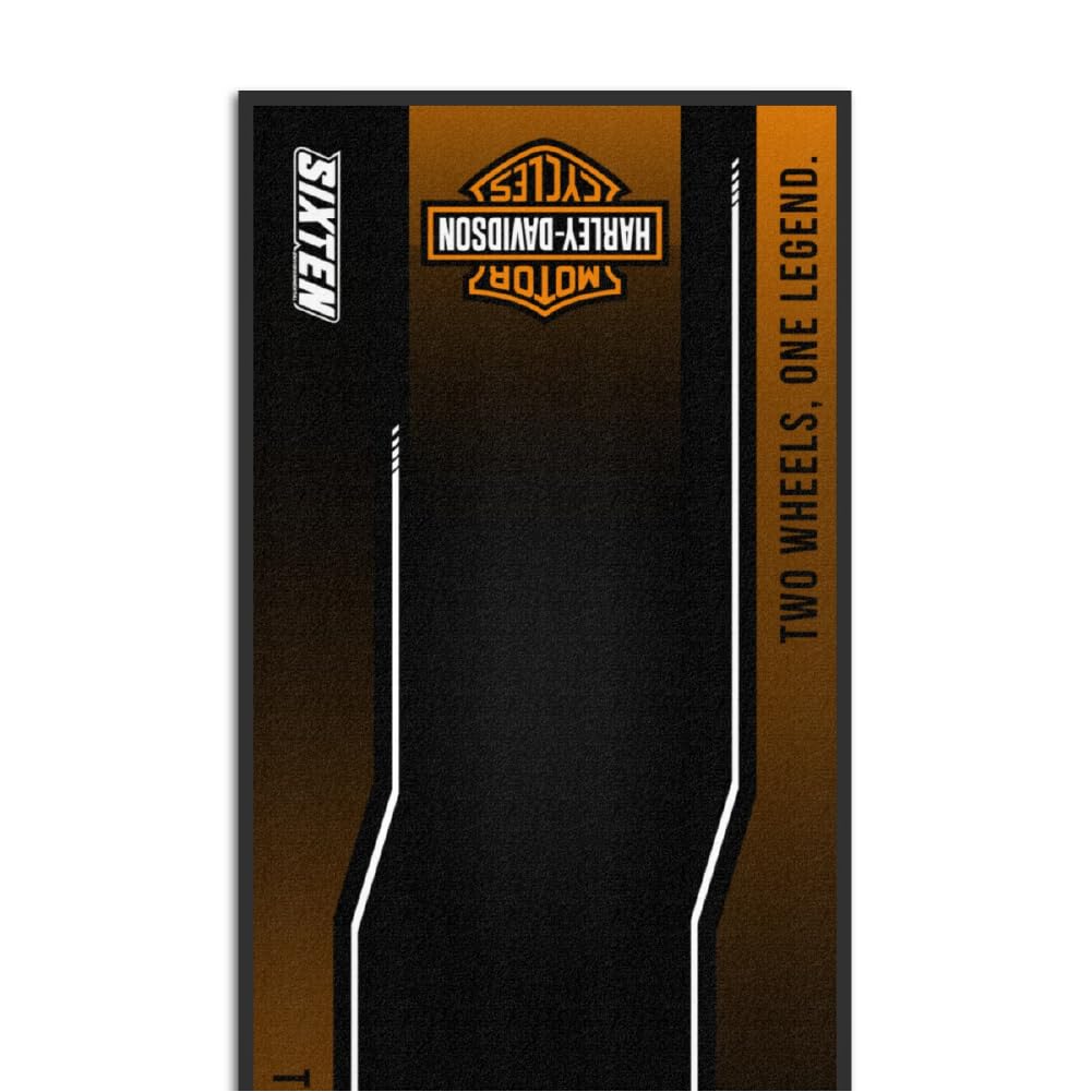 SIXTEN Tapis Moto Harley Davidson 95x240 - Tapis de Garage et Paddock écologique - Lavable, Absorbant l'huile et écologique - Tapis de Protection pour Motos